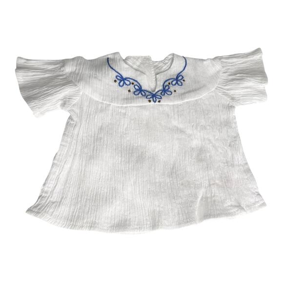 American Girl Doll Julie Top Meet Outfit 1st Ed White Bell Sleeve Tunic Blouse - Picture 5 of 5